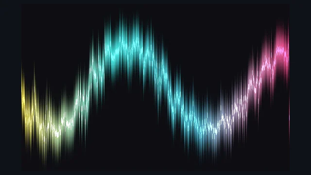 Oscilloscope: Time-domain raw audio waveform oscilloscope visualizing instantaneous sound pressure.