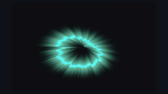 Polar Waveform: Circular time-domain audio trace mapped to polar coordinates for rings.