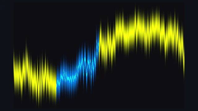 Triggered Scope: Zero-crossing synchronized oscilloscope locking the waveform phase in place.