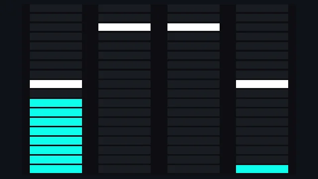 VU Meter Bars: Analog-styled dual VU volume bars tracking Root Mean Square loudness.