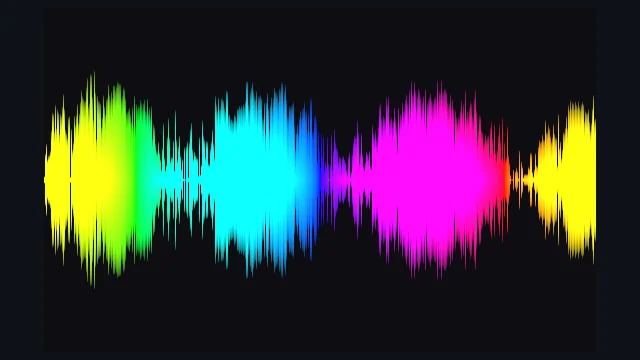 Waveform Ribbon: Horizontal ribbon trail undulating with incoming audio amplitude.