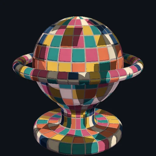 Glitch: Blocky: Quantized block noise mosaic segmenting the surface into digital patches.