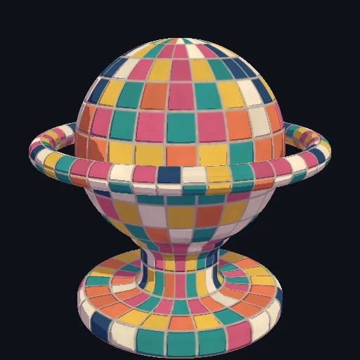 Glitch: Random: Stochastic noise flicker disrupting the surface shading randomly.