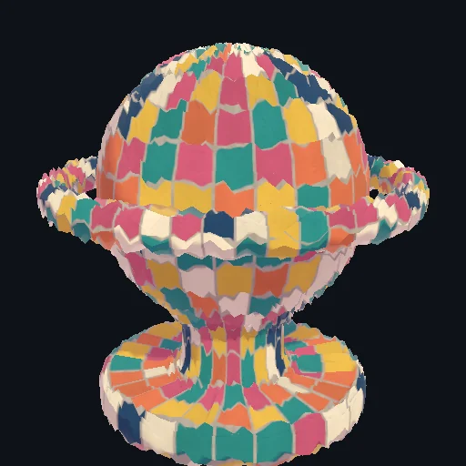 Distortion: Noise: Procedural 3D noise turbulence perturbing vertex normals continuously.