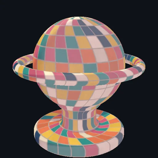 Distortion: Swirl: Periodic angular vortex swirl twisting geometry in alternating directions.