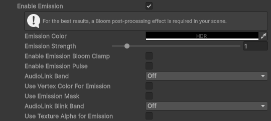 FireRatShader material inspector: Emission with the first slot enabled