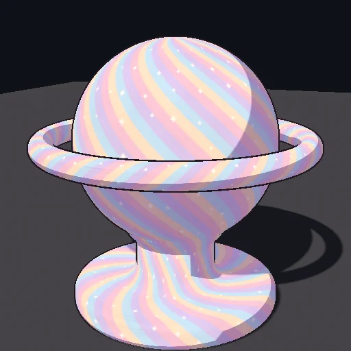 Toon: 2-Tone: Classic two-band anime shading splitting illuminated surface from shadow.