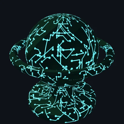 Circuit Emission: Pulsing sci-fi circuit board traces with emission masks and audio-reactivity support.