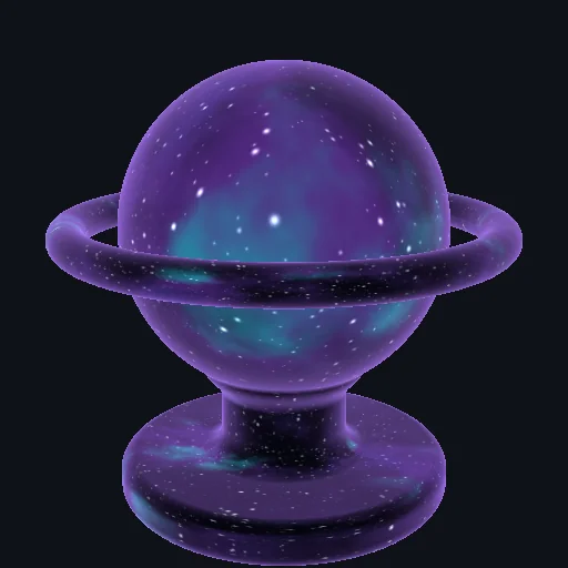Deep Space Galaxy: Parallax rotating starfield and nebula projected deep inside the geometry.
