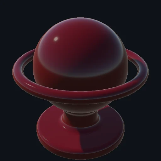 Glossy Latex: High-specular stylized latex with sharp reflections and deep saturated color.
