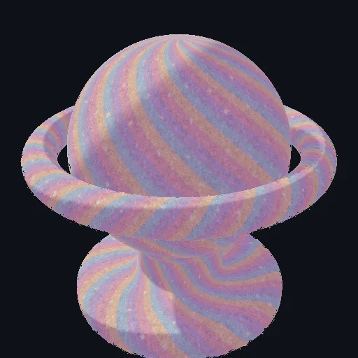 Shell Fur Plush: Multi-pass shell fur with depth darkening, strand thinning, and wind physics.