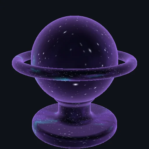 Galaxy: Multi-layered depth parallax starfield with celestial rotation inside the ball.