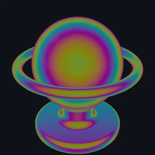 Iridescence (Oil Slick): Thin-film interference displaying shifting rainbow hues as view angle sweeps.
