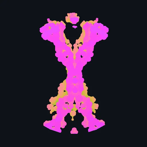 Kaleidoscopic IFS: 3D raymarched fractal calculated inside the sphere volume with 360° rotation.