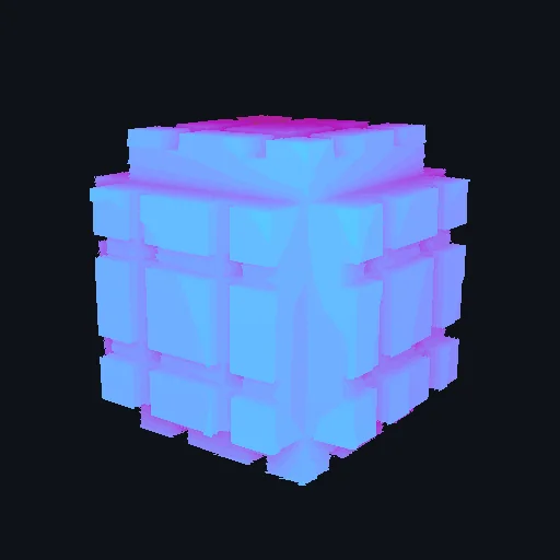 Menger Sponge: 3D raymarched fractal calculated inside the sphere volume with 360° rotation.