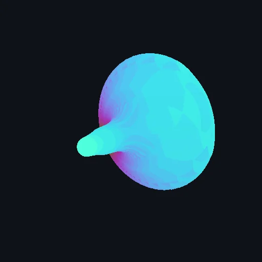 Tricorn Fractal: 3D raymarched fractal calculated inside the sphere volume with 360° rotation.